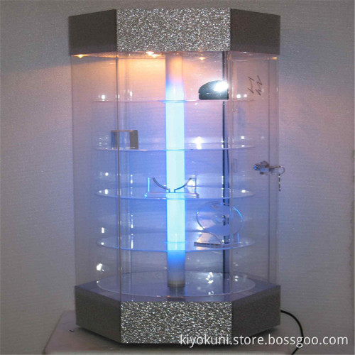Custom Lighted Display Cabinet And Showcase For Jewelry Shop, Flooring Glass Display Showcase